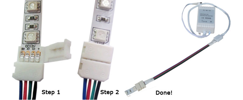 install welding head connectors for smd5050